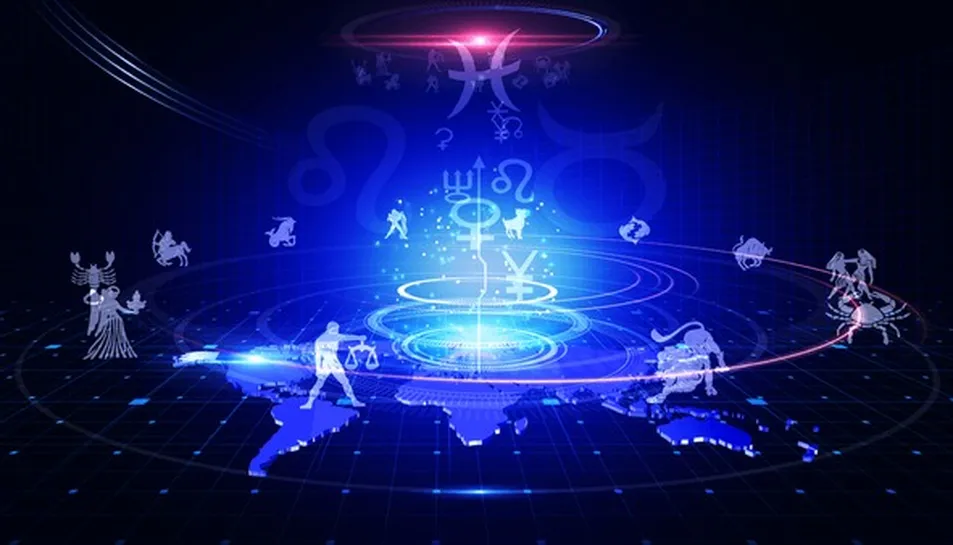 zodiac wheel gold cosmic